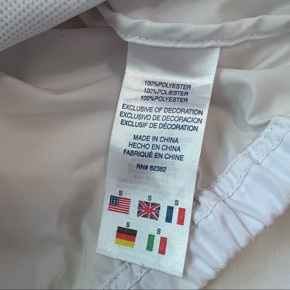 CHAMPION Girls White Hooded Logo Windbreaker Rain Jacket Pastel Logo Small - Picture 12 of 14